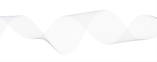Fototapete - Abstract lines on a white background with a dynamic waveBackground lines wave abstract stripe design. Creative line art. Gray waves with lines. Vector waves background. Curved wavy line.