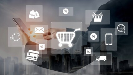 Poster - Omni-channel marketing and online shopping strategies, cross-platform customer experience, brand unification, and integrated marketing communication across digital channels. Muxer