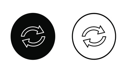Aufkleber - Circular Arrows Refresh Reload Recycle Icon Set Black White