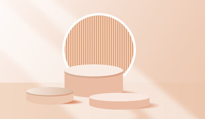 Poster - 3D rendering of a Mock up podium for product presentation, abstract minimal concept, Showcase, geometric background, Product Presentation, can be used for commercial advertising