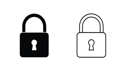 Aufkleber - Padlock Icons Black and Outline Styles Security Symbol