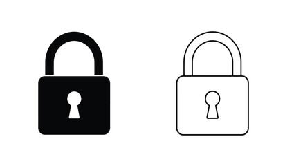 Aufkleber - Simple Padlock Icons Black and Outline Styles