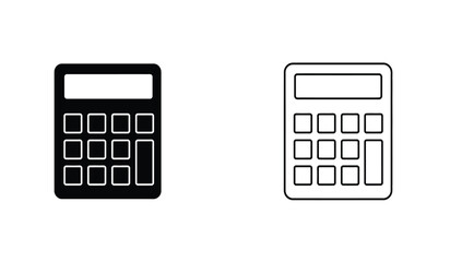 Aufkleber - Simple Calculator Icons Black and Outline