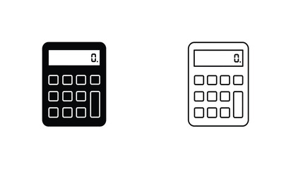 Aufkleber - Calculator Icons Black and White Filled and Outline
