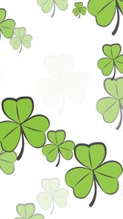 Poster - Digital animation of multiple clover leaves floating against white background