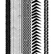 © noor - Graphic illustration of black and white textured vertical stripes pattern
