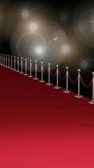 Poster - Animation of red carpet at fashion show, on black background