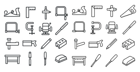 Leinwandbilder - Collection of tools and equipment, including a hammer, saw, and screwdriver. Concept of craftsmanship and manual labor