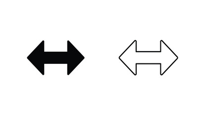 Aufkleber - Black and White Arrows Pointing in Opposite Directions on White Background
