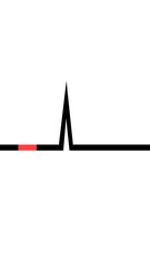 Poster - Animation of heart pulsating and heart rate on white background