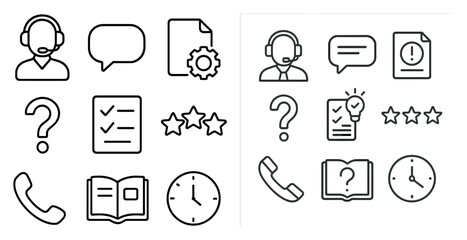 Poster - Set of icons for a phone app. The icons include a book, a clock, a star, a question mark, a star, a star, a star, a star, a star, a star, a star