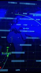 Poster - Digital connectivity animation with data points and lines on global map