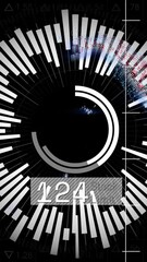 Poster - Circular bar graph animation over currency exchange rates and financial data