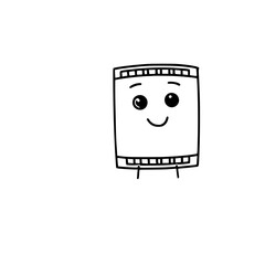 Poster - Happy cartoon character with smile and cartoonish facial features on film frame