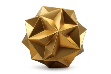 Poster - Gold geometric shape rotating on transparent background, perfect for technology, futuristic and abstract projects