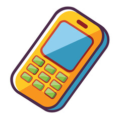 Poster - Modern mobile phone illustration with clean lines isolated on white background