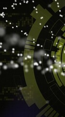Aufkleber - Animation of geometric patterns and dynamic lines on dark digital network background