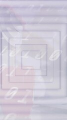 Poster - Animation of geometric square pattern with abstract numbers in pastel colors