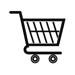 Poster - Simple shopping cart silhouette for retail and e commerce design isolated on white background