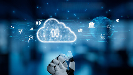 Poster - AI and cloud strategy boost digital infrastructure using artificial intelligence for secure storage, scalable AI services, and smart virtual assistant tools. Kernel