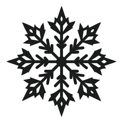 Aufkleber - Elegant snowflake silhouette design element for winter themes isolated on white background