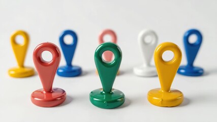 Aufkleber - A close-up shot of a group of different colored pins, useful for crafting and DIY projects