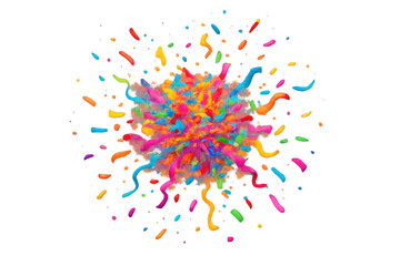 Poster - Bright, vibrant colors exploding outwards, creating a dynamic and energetic splash effect on a transparent background