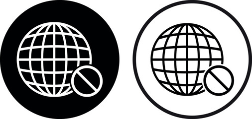 Fototapete - No internet access icon set in two styles . Offline icon . No internet connection icon . Vector illustration