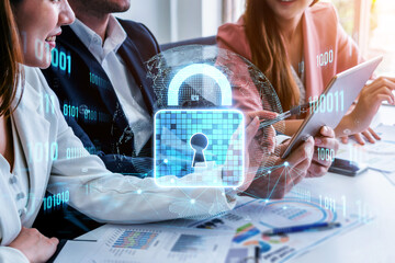 Poster - Cyber security protects against breaches, hacks, and network attacks using strong infrastructure and proactive digital defense strategies. Vouch