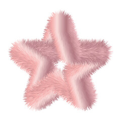 Fototapete - Fuzzy Pink Star on Transparent Background A Soft and Fluffy Star Shape for Playful Designs and Creative Projects with a Touch of Whimsy