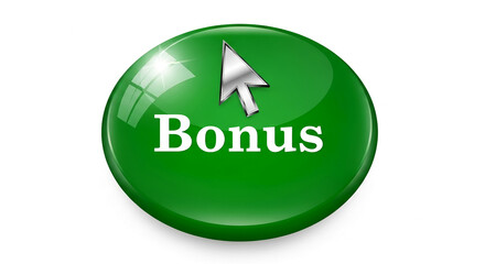 Aufkleber - Glossy green button with a silver cursor and 