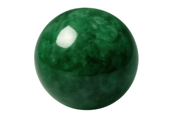Aufkleber - Green jade sphere gleaming with polished surface, reflecting light against transparent backdrop, highlighting natural translucent beauty