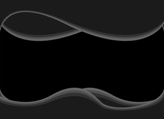 Fototapete - Black wave gradient color background. Black curve banner design.