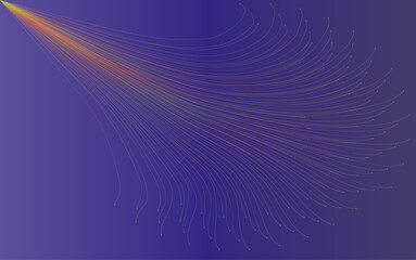 Fototapete - Futuristic Technology Abstract Background with Glowing Curved Lines