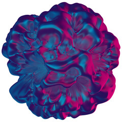 Aufkleber - Organic Abstract 3D Rendering of Fluid Neon Shapes with Blue and Pink Gradient for Futuristic Digital Art and Creative Design