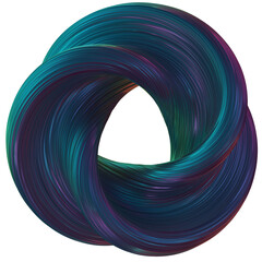 Aufkleber - Twisted - Abstract 3D rendering of twisted shapes with vibrant turquoise, magenta, and purple colors on dark backgrounds for futuristic digital art, creative design, and dynamic motion graphics