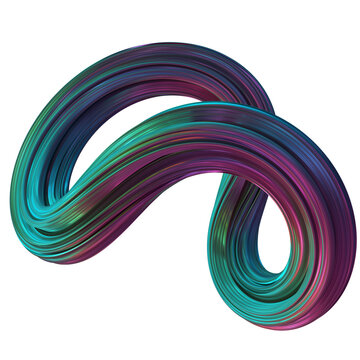 Twisted - Abstract 3D rendering of twisted shapes with vibrant turquoise, magenta, and purple colors on dark backgrounds for futuristic digital art, creative design, and dynamic motion graphics