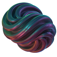 Aufkleber - Twisted - Abstract 3D rendering of twisted shapes with vibrant turquoise, magenta, and purple colors on dark backgrounds for futuristic digital art, creative design, and dynamic motion graphics