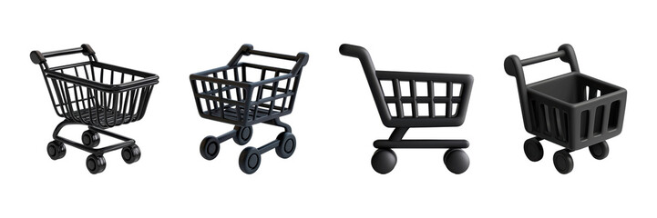 Poster - Shopping Cart Icon Set. E-Commerce And Retail Design Collection Isolated On Transparent Background