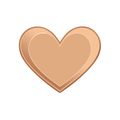 Leinwandbilder - Aesthetic Brown Heart Shape Vector Illustration for Romance Love Concepts