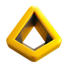 Leinwandbilder - Yellow 3d geometric shape isolated on transparent background