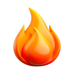 Leinwandbilder - Realistic fiery flame icon isolated on transparent background