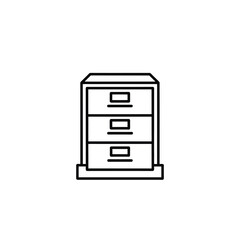 Poster - Outline file cabinet icon for business and office use