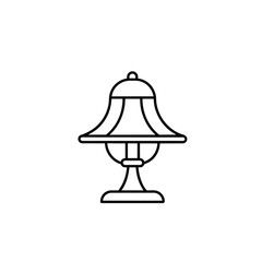 Poster - Simple outline lamp icon on white background