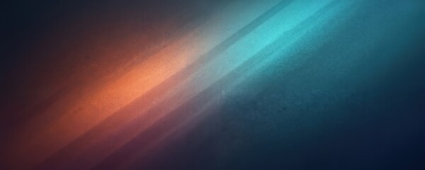 Poster - Soft gradient background with subtle noisy grain texture. Features diagonal bands of warm orange transitioning into cool teal, deep blue. Abstract art provides versatile design element for digital