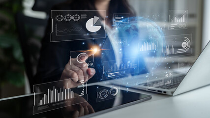 Poster - Real-time global data analytics dashboard visualizing insights from interconnected systems for decision-making, business analytics, and digital transformation Latch