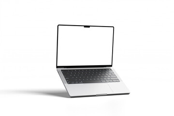 Fototapete - clean and realistic laptop device pro with 14 inch lcd screen display realistic mockup isolated 3d rendering in perspective view