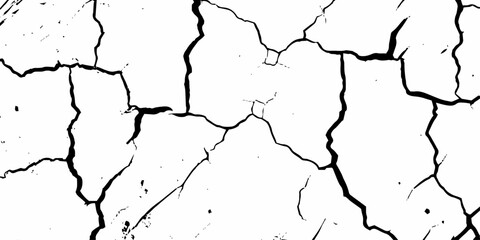 Aufkleber - Abstract cracked surface with grunge elements and halftone patterns in a black and white design.