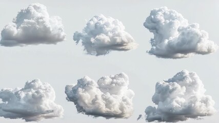 Wall Mural - a collection of clouds floating in mid-air, with no visible ground or horizon