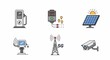 © Lie - Smart City Infrastructure Icons: EV Charging, Smart Traffic, Solar Power, 5G, and Security